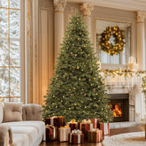 Uforic 6ft Pre-Lit Artificial Christmas Tree with 880 Tips and 250 Warm Lights for Home and Party