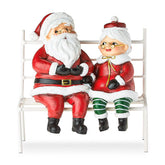 Santa and Mrs. Claus Sitting on Bench Christmas Decoration, Multicolor, 7", by Holiday Time