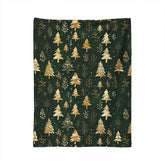 Christmas Printed Fleece Blanket Soft Warm Throw, Reversible Sofa Blanket for Indoor Outdoor Use, Holiday Themed Bedding for Winter Season(Green,29"×39")