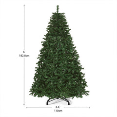 Uforic 6ft Pre-Lit Artificial Christmas Tree with 880 Tips and 250 Warm Lights for Home and Party